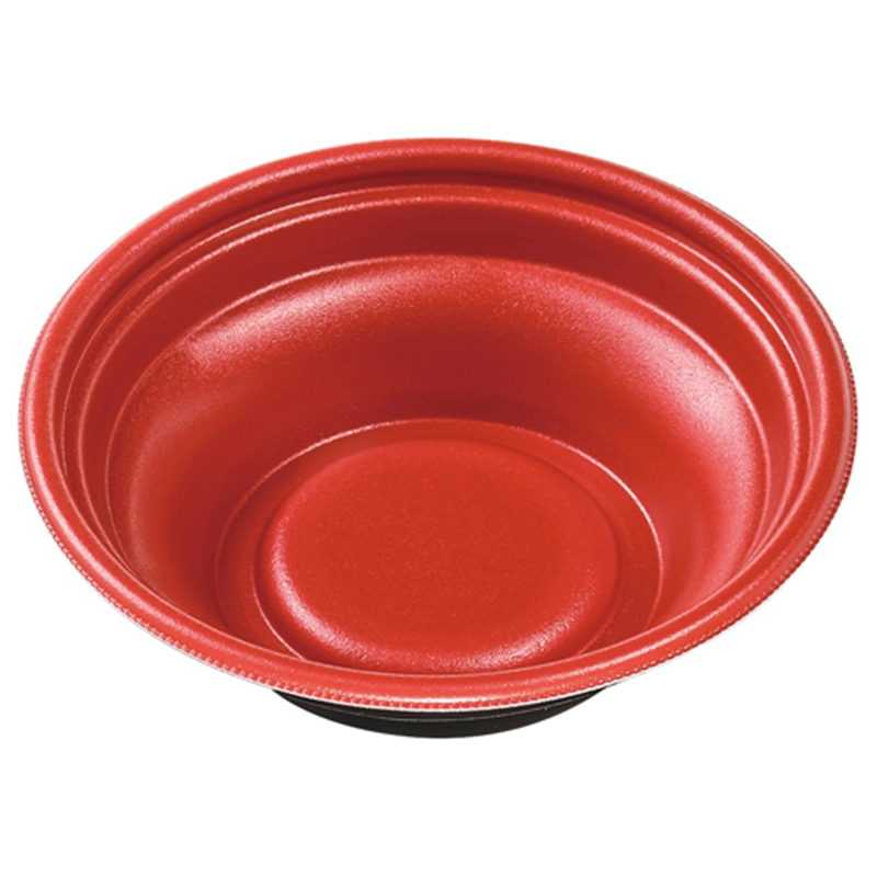 エフピコ 麺容器 MFPホット麺 本体 18小（52）絞 M赤黒 50枚/袋（ご注文単位1袋）【直送品】