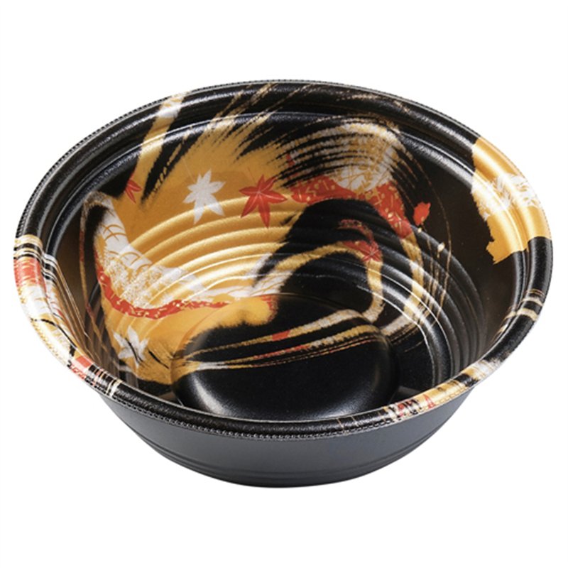 エフピコ 麺容器 MFPホット麺 本体 18小（60）R 風金黒 50枚/袋（ご注文単位1袋）【直送品】