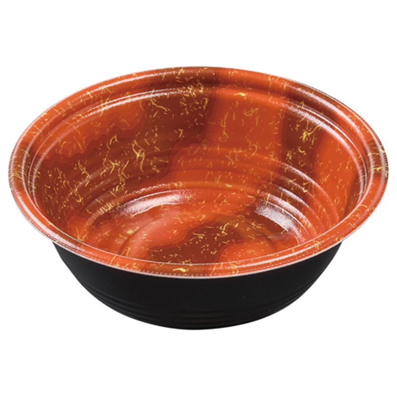 エフピコ 麺容器 MFPホット麺 本体 18小（60）R ゆら赤黒 50枚/袋（ご注文単位1袋）【直送品】