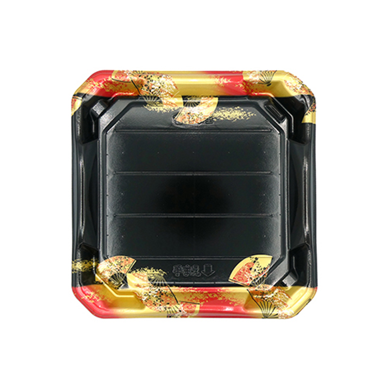 エフピコ 寿司容器 美彩 本体 28-28 金フチ扇 10枚/袋（ご注文単位1袋）【直送品】
