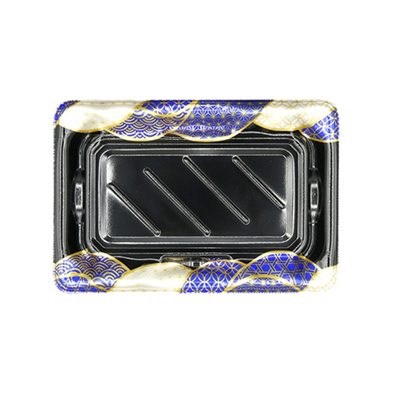 エフピコ 寿司容器 大波皿 本体 2-4 V1 なみ穂青 50枚/袋（ご注文単位1袋）【直送品】