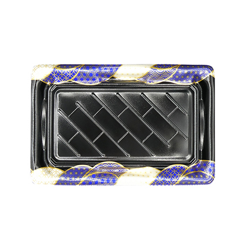 エフピコ 寿司容器 大波皿 本体 3-6 V1 なみ穂青 50枚/袋(ご注文単位1袋)【直送品】