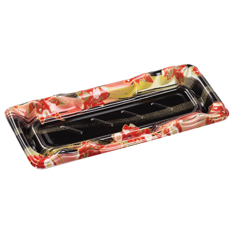 エフピコ 寿司容器 大波皿 本体 1-5 V1 風花赤 50枚/袋（ご注文単位1袋）【直送品】