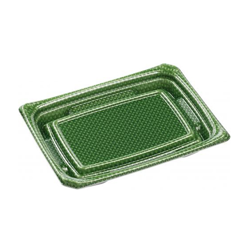 エフピコ 刺身容器 Uステージ 本体 20-15 クロスD緑 50枚/袋(ご注文単位1袋)【直送品】