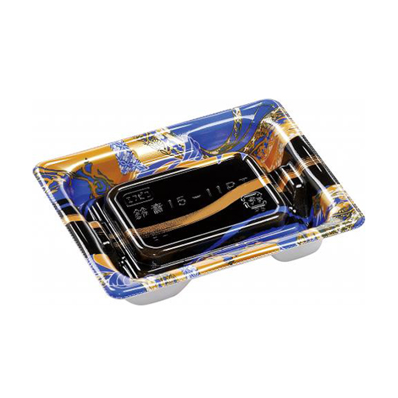 エフピコ 寿司容器 鈴音 本体 15-11PT 帯流れ青 50枚/袋（ご注文単位1袋）【直送品】