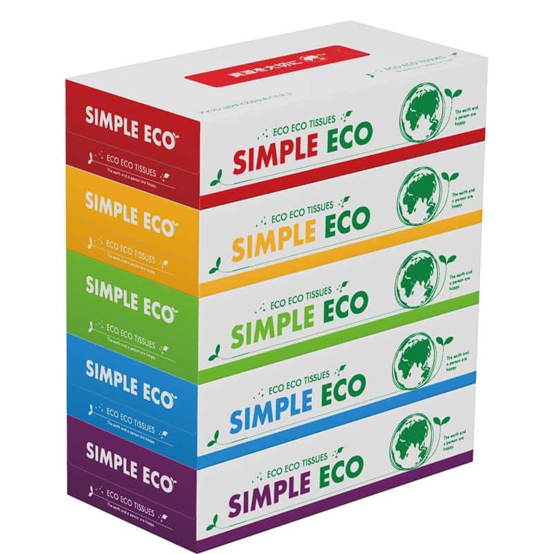 ヨンパ シンプルエコBOXティッシュ５個/パック（ご注文単位60パック）【直送品】