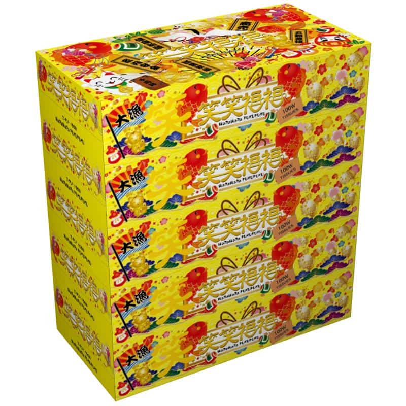 ヨンパ 笑笑福福BOXティッシュ５個/パック（ご注文単位60パック）【直送品】
