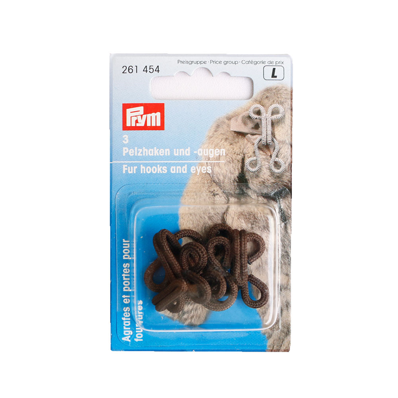 日本紐釦貿易 プリム(Prym) ファークリップ 2cm×2.3cm 3セット ブラウン 261454 (ご注文単位1束)【直送品】