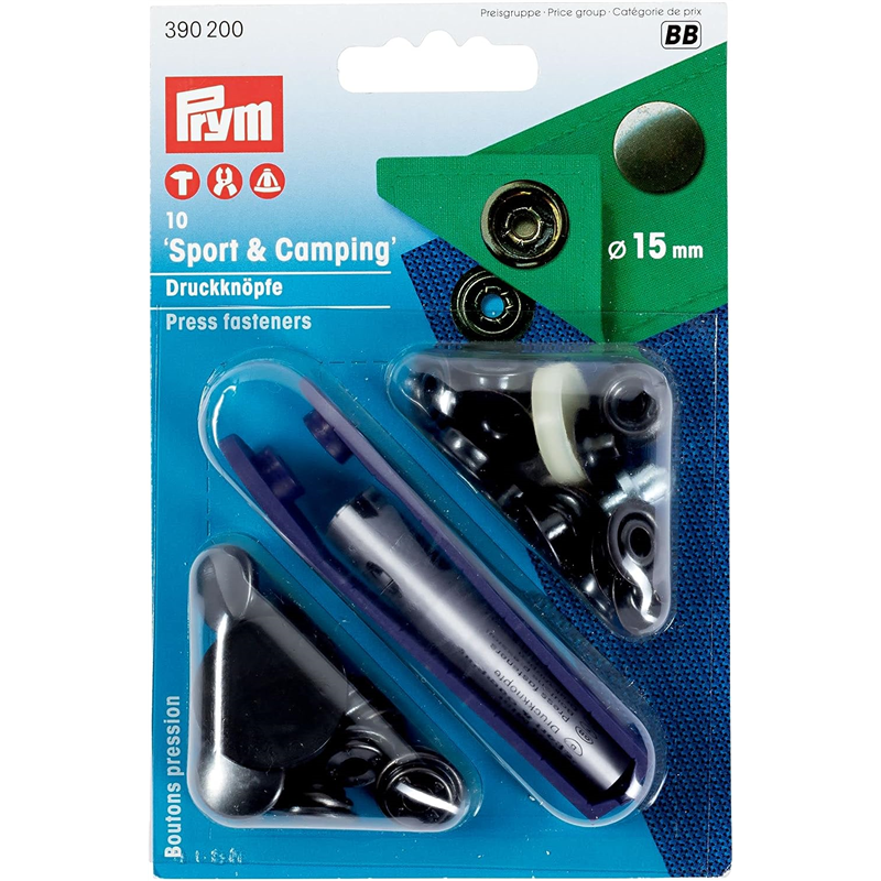 日本紐釦貿易 プリム(Prym) スナップボタン Sport & Camping φ15mm 10組入 390200 (ご注文単位1個)【直送品】
