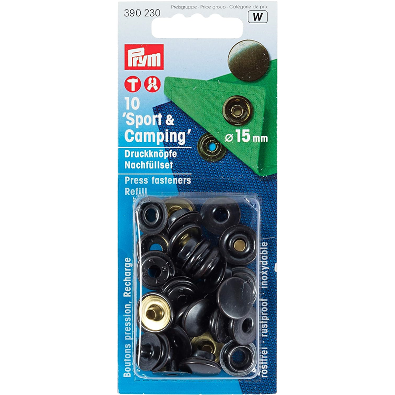 日本紐釦貿易 プリム(Prym) スナップボタン Sport & Camping φ15mm 10組入 390230 (ご注文単位1個)【直送品】