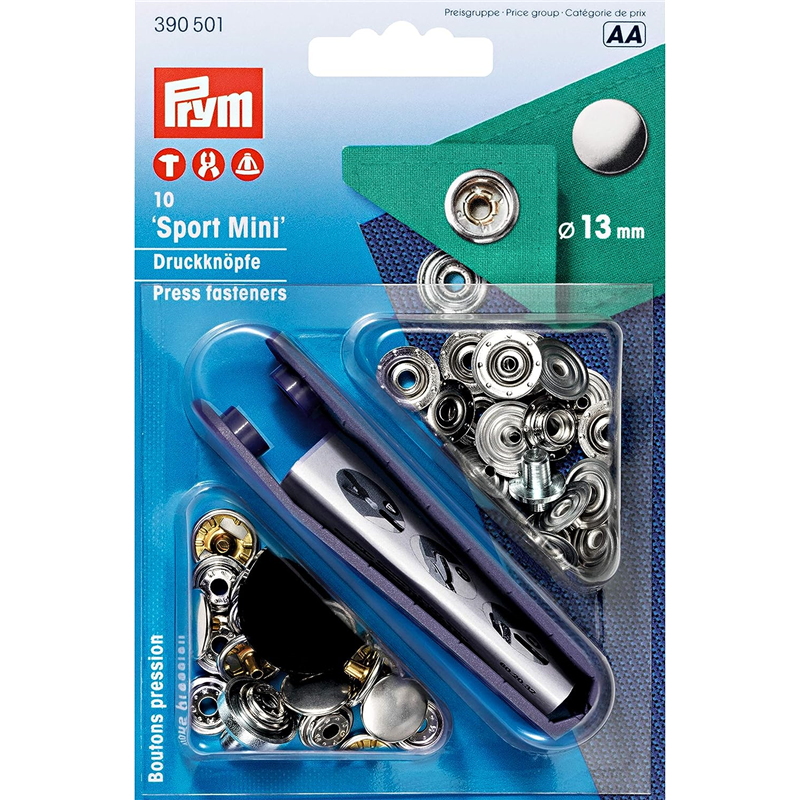 日本紐釦貿易 プリム(Prym) スナップボタン Sport Mini キット付 φ13mm 10組入 390501 (ご注文単位1個)【直送品】