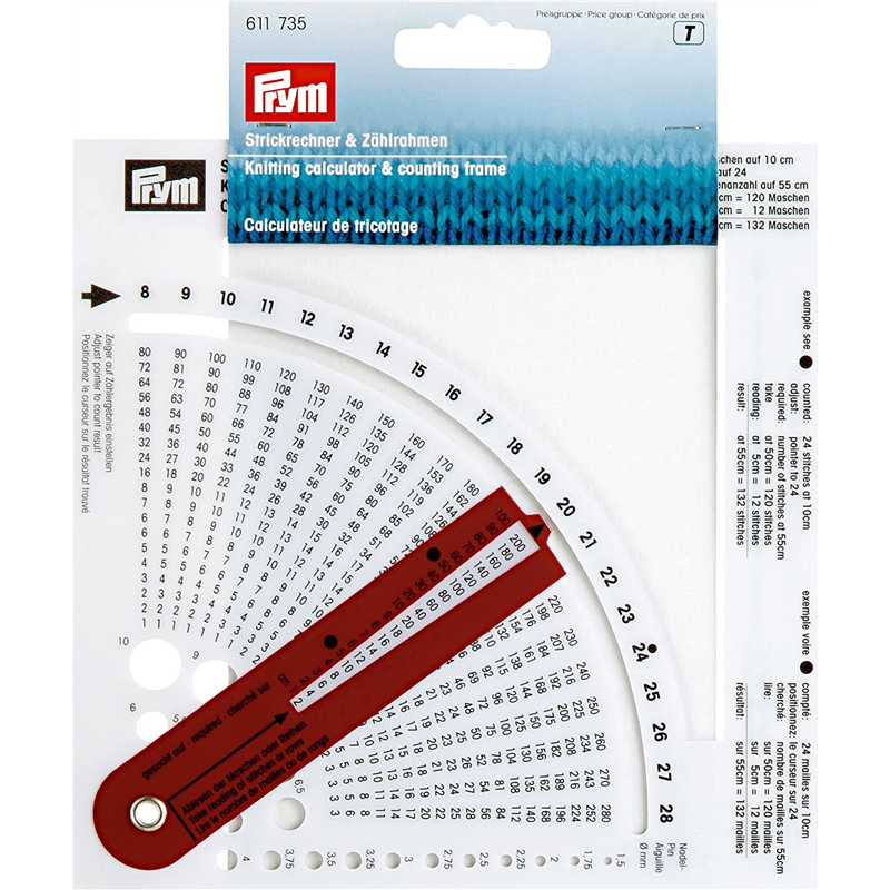 日本紐釦貿易 プリム(Prym) ニットステッチカウンターチャート 15ｘ15cm PRM611735 （ご注文単位1個）【直送品】