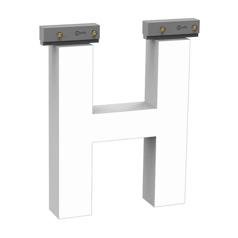 LEDチャネル文字 abcMIX スライドレール式 吊り下げタイプ H100mm 大文字 H 1個(ご注文単位1個)【直送品】
