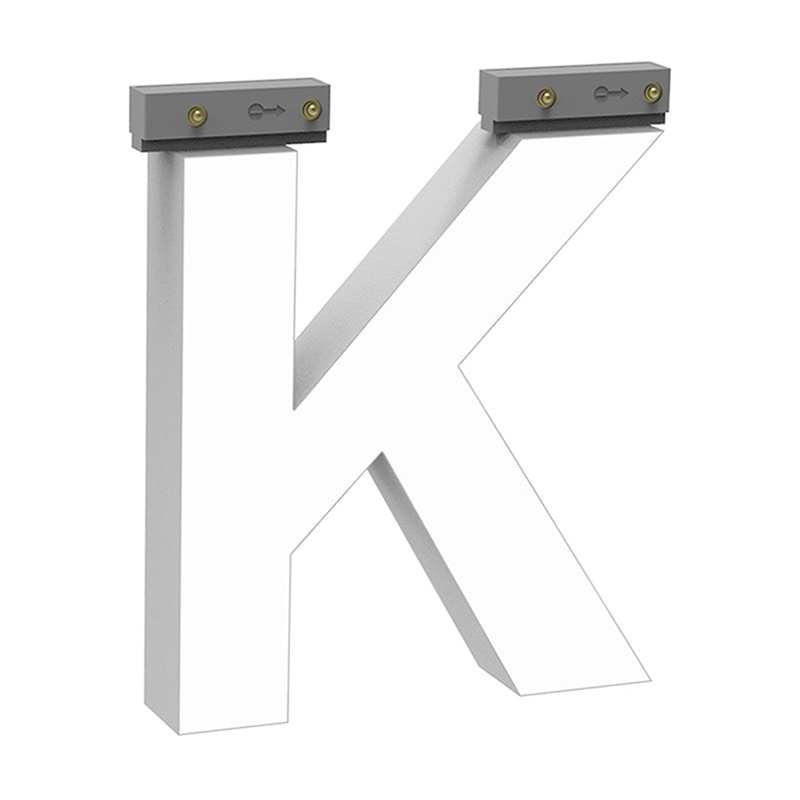 LEDチャネル文字 abcMIX スライドレール式 吊り下げタイプ H100mm 大文字 K 1個(ご注文単位1個)【直送品】