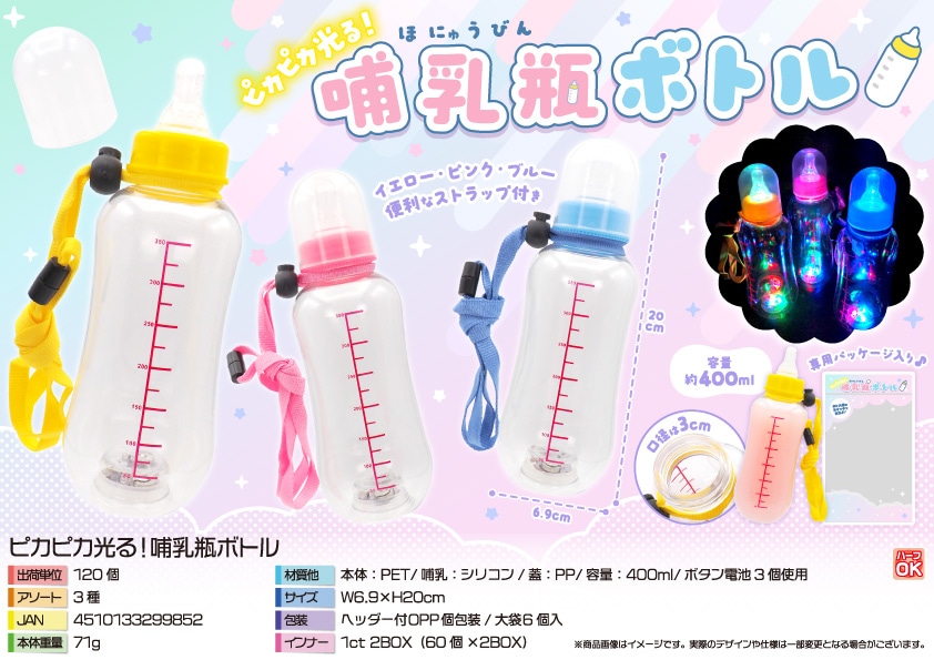 三洋堂 ピカピカ光る 哺乳瓶ボトル 1個(ご注文単位120個)【直送品】
