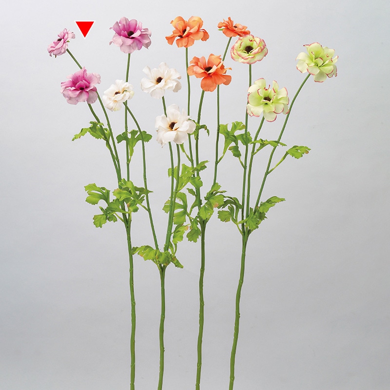 アスカ商会 造花 A-34152 ラナンキュラス×3 #003T ツ-トンピンク 1本(ご注文単位1本)【直送品】
