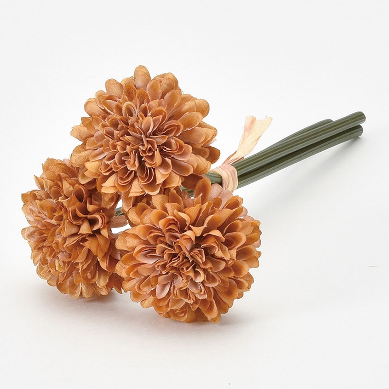 アスカ商会 造花 A-34234　ポンポンマム #028B　ライトブラウン 1束（ご注文単位1束）【直送品】