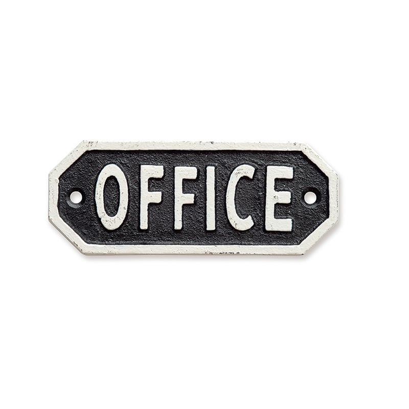 ポッシュリビング サインプレート OFFICE 63580 ブラック 1個(ご注文単位1個)【直送品】