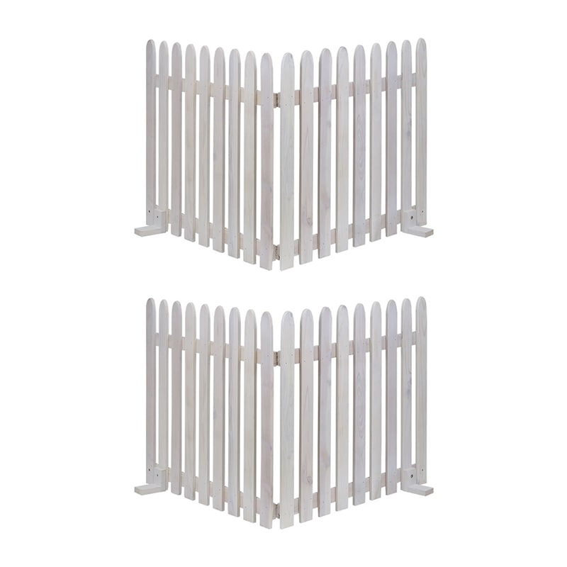 住まいスタイル 折り畳めるウッドフェンス 縦ストライプ 2枚組 142×71 ホワイト WF-284F-WHT 1セット(ご注文単位1セット)【直送品】