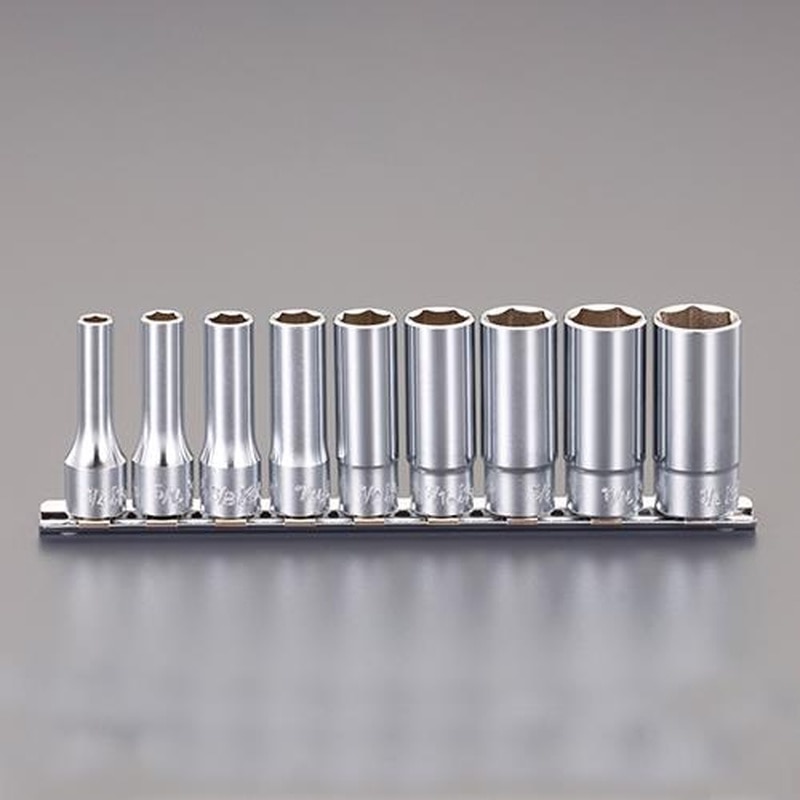 エスコ EA618BP-2 3/8”DR/1/4”-3/4”ディープソケットセット 1個(ご注文単位1個)【直送品】
