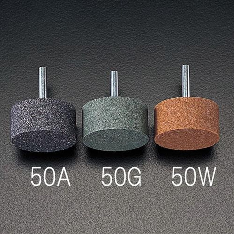 エスコ EA819HC-50W 50x25mm/6mm軸軸付砥石(WA橙) 1個(ご注文単位1個)【直送品】