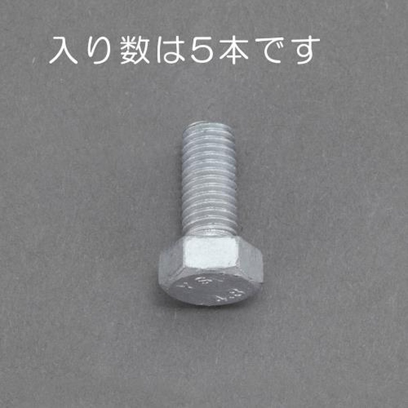 エスコ EA949LD-1070 M10x70mm六角ボルト(どぶメッキ/5本) 1個（ご注文単位1個）【直送品】