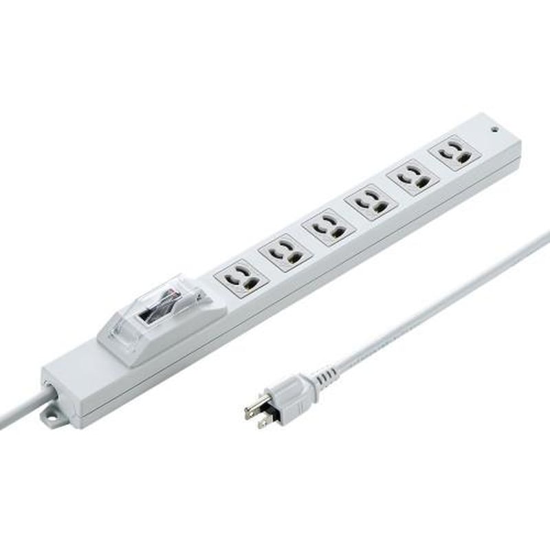エスコ EA815GM-351 AC125V/15Ax1mタップ(6口/3P/安全ブレーカー) 1個(ご注文単位1個)【直送品】