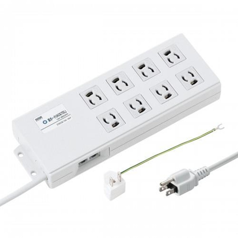 エスコ EA815GM-341 2m/8口3Pタップ(雷ガード/BOX型) 1個(ご注文単位1個)【直送品】