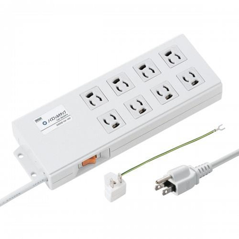 エスコ EA815GM-342 2m/8口3Pタップ(雷ガード/一括スイッチ/BOX型) 1個(ご注文単位1個)【直送品】