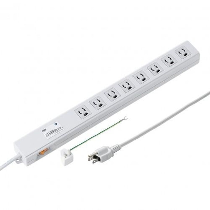 エスコ EA815GM-347 2m/8口3Pタップ(雷ガード/一括スイッチ/ライン型) 1個(ご注文単位1個)【直送品】