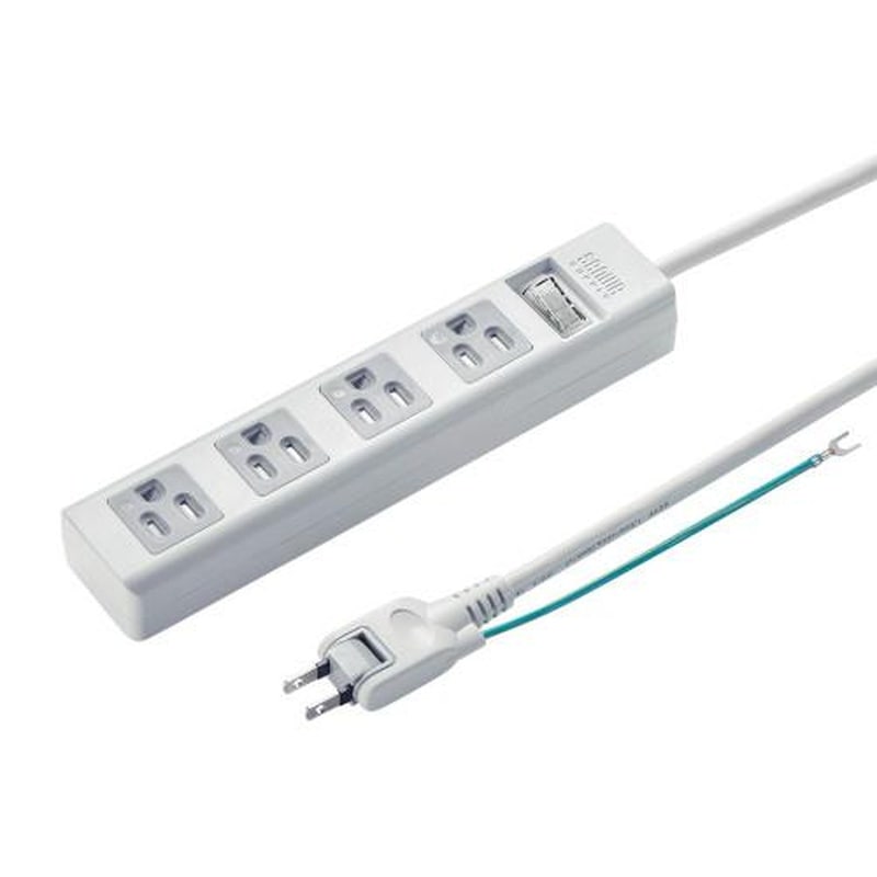 エスコ EA815GM-253 AC125V/15Ax2.5mタップ(4口/3P/一括スイッチ付) 1個(ご注文単位1個)【直送品】