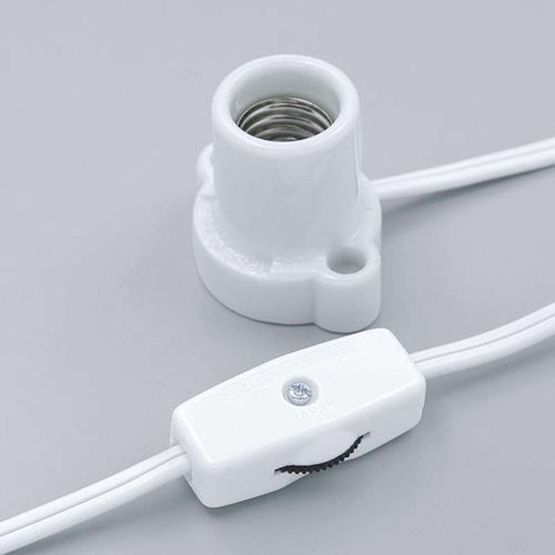 エスコ EA940C-154 125V/3A電球用ソケット(E17/1.5mコード付/白) 1個(ご注文単位1個)【直送品】