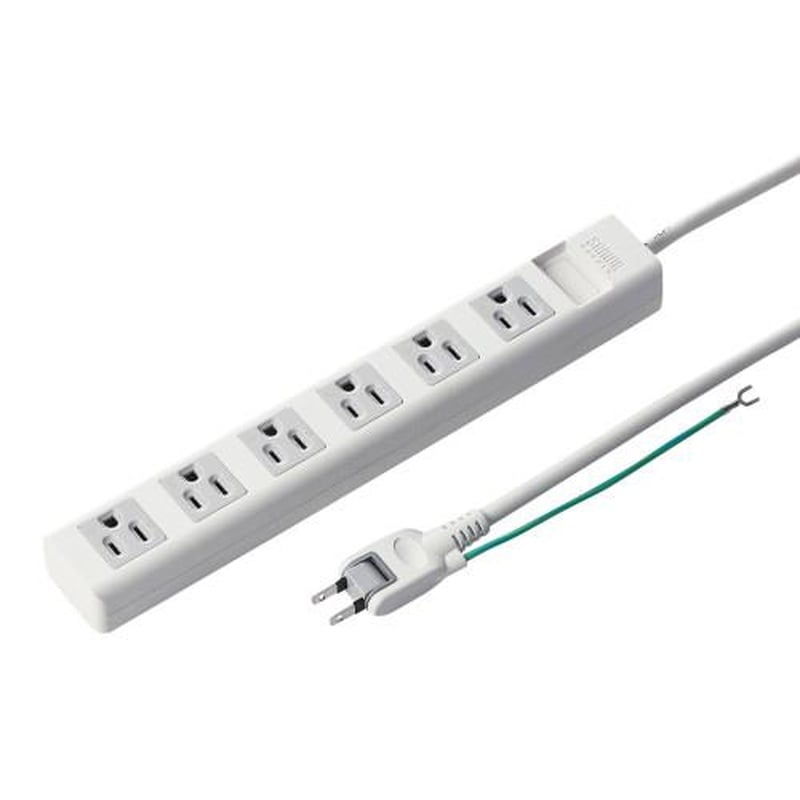 エスコ EA815GM-282 AC125V/15Ax5mタップ(6口/3P/スイングプラグ) 1個(ご注文単位1個)【直送品】