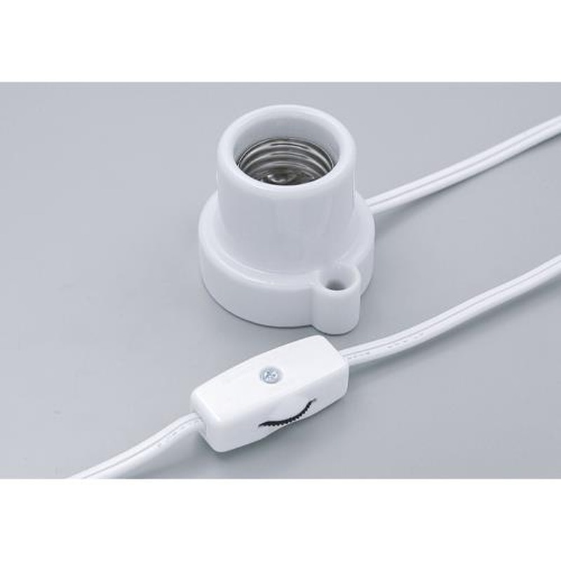エスコ EA940C-150 125V/3A電球用ソケット(E26/1.5mコード付/白) 1個(ご注文単位1個)【直送品】