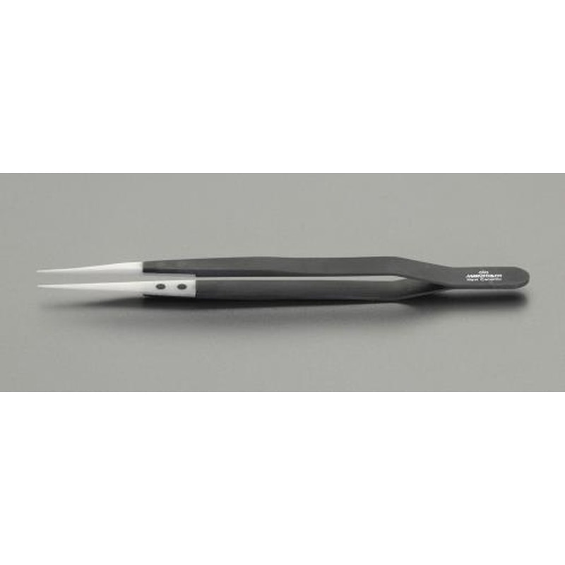 エスコ EA595VD 140mmセラミックピンセット(先細) 1個(ご注文単位1個)【直送品】