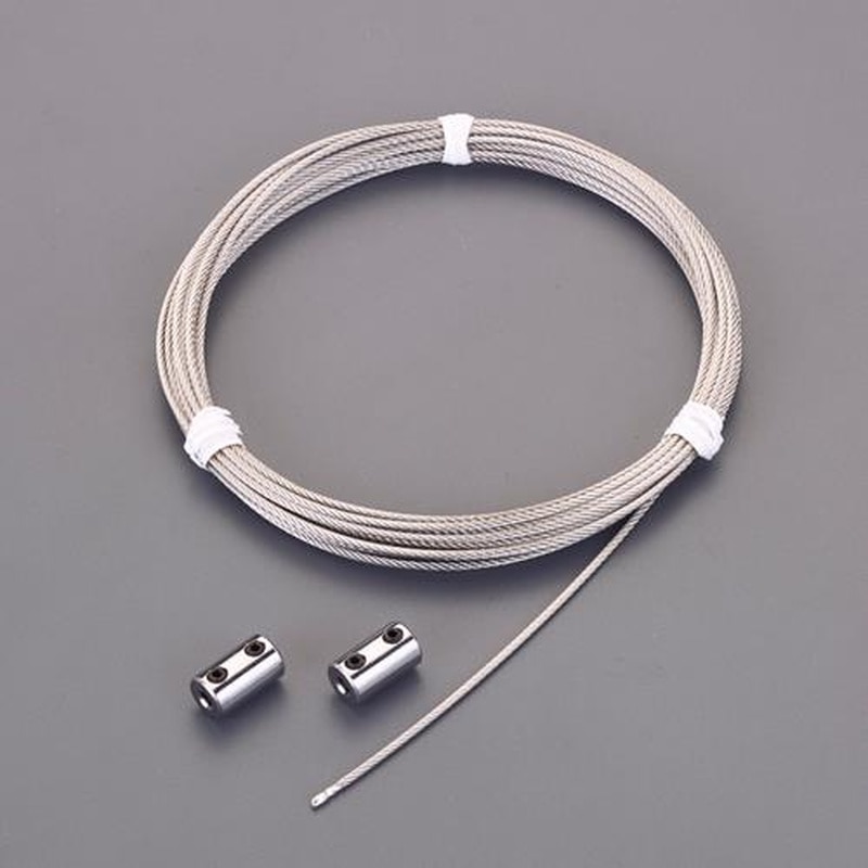 エスコ EA628SB-66 1.50mmx5m/7x7ワイヤーロープ(ステンレス/クリップ付) 1個(ご注文単位1個)【直送品】