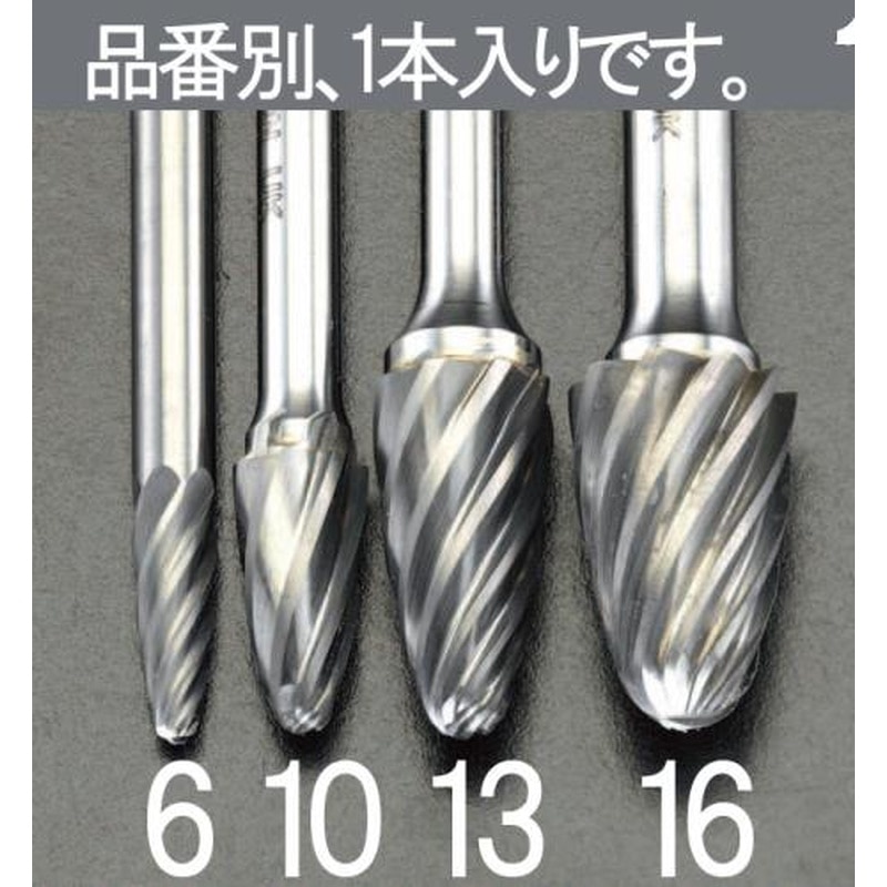 エスコ EA819JY-10 10x19mm/6mm軸超硬カッター(アルミ用) 1個（ご注文単位1個）【直送品】
