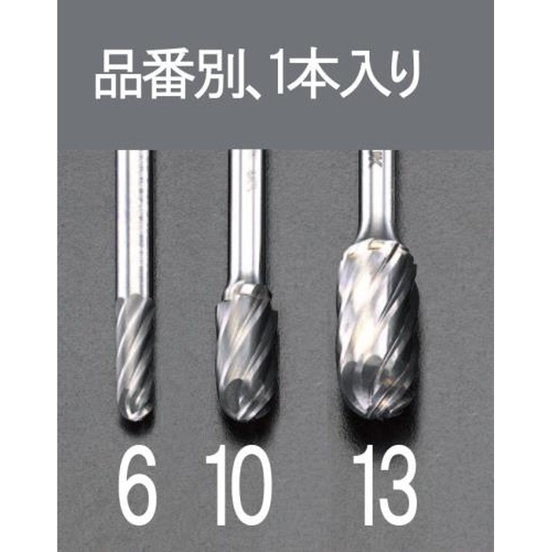 エスコ EA819JZ-10 10x19mm/6mm軸超硬カッター(アルミ用) 1個（ご注文単位1個）【直送品】