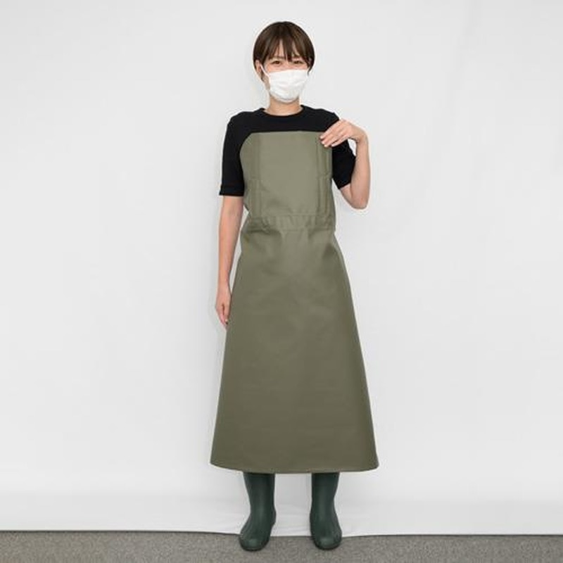 エスコ EA355BA-53 110x75cmエプロン(ワンタッチ脱着/ODグリーン) 1個(ご注文単位1個)【直送品】