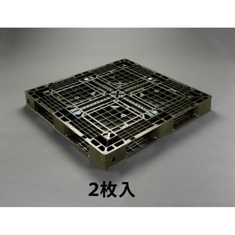 エスコ EA985P-12 1100x1100x120mmパレット・PP製(OD色/2枚) 1個（ご注文単位1個）【直送品】