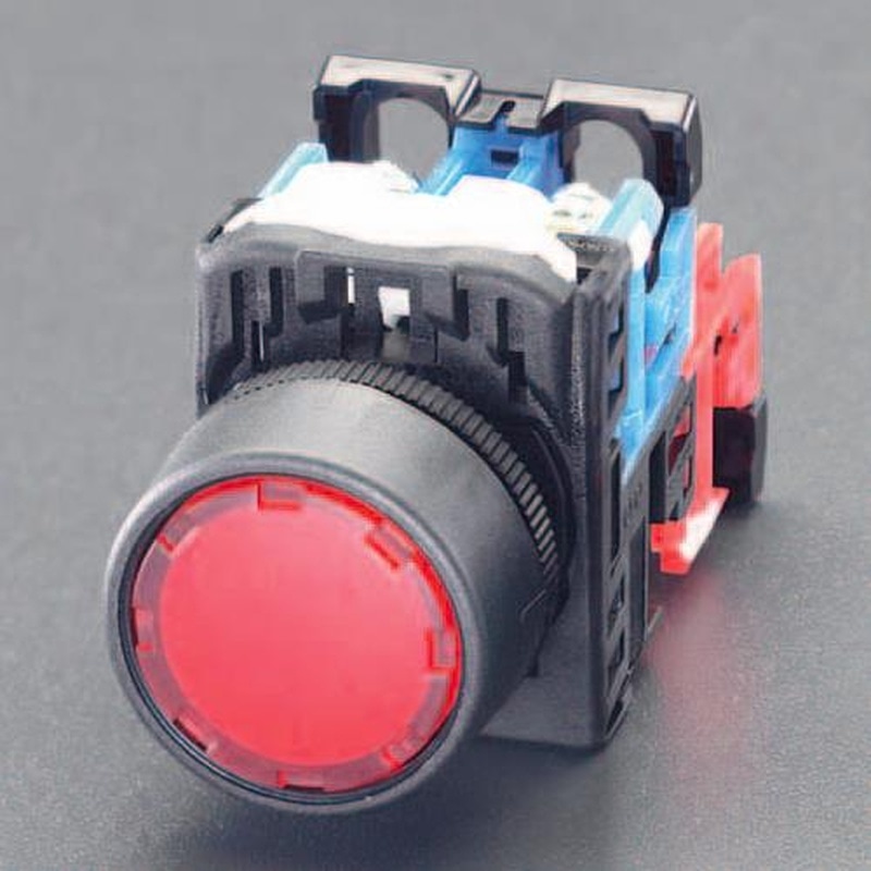 エスコ EA940D-101 22/25mm押しボタンスイッチ(LED/赤) 1個(ご注文単位1個)【直送品】