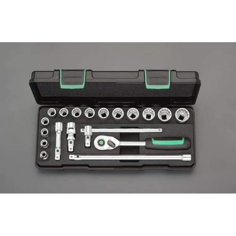エスコ EA617CC-1A 3/8”DRソケットレンチセット 1個(ご注文単位1個)【直送品】