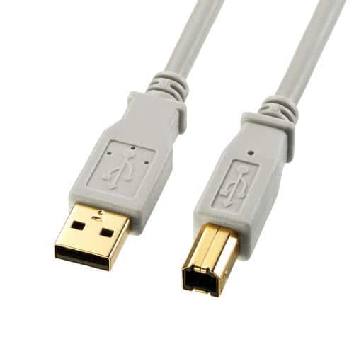 エスコ EA764AJ-76A 3.0m USBケーブル(A-B/2.0対応/金メッキ/グレー) 1個 （ご注文単位1個）【直送品】