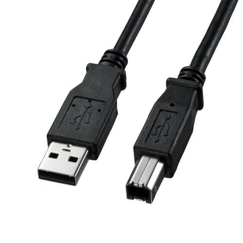 エスコ EA764AJ-93A 3.0m USBケーブル(A-B/2.0対応/黒) 1個 (ご注文単位1個)【直送品】