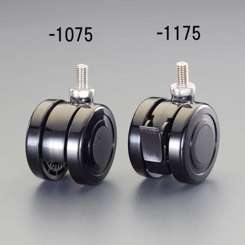 エスコ EA986TA-1175 75mm キャスター(ツインホイール/ナイロン/ブレーキ付/SUSネジ) 1個 (ご注文単位1個)【直送品】