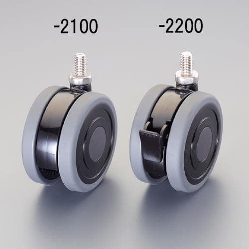 エスコ EA986TA-2100 100mm キャスター(ツインホイール/TPE/SUSネジ) 1個 (ご注文単位1個)【直送品】