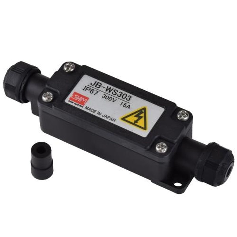 エスコ EA940CX-3BA 3極(300V/15A)端子台付中継ボックス(黒) 1個(ご注文単位1個)【直送品】