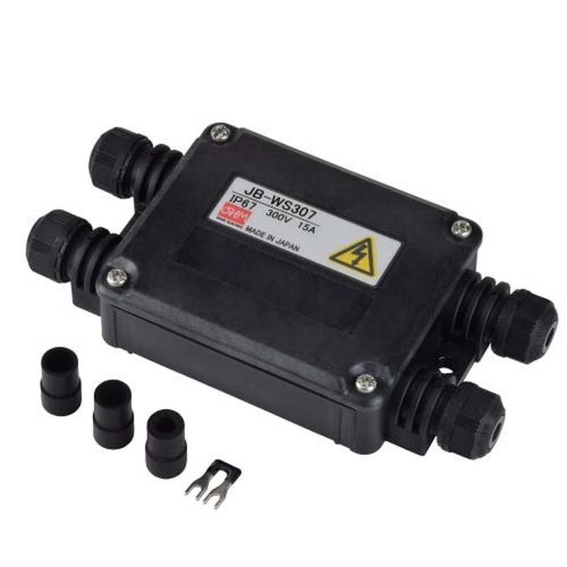 エスコ EA940CX-7BA 7極(300V/15A)端子台付中継ボックス(黒) 1個(ご注文単位1個)【直送品】