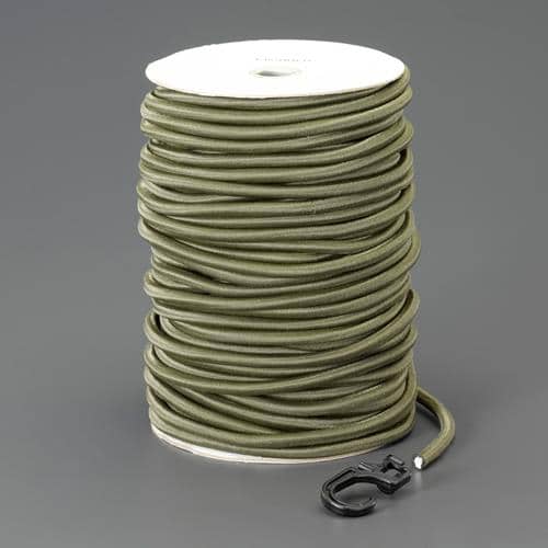 エスコ EA628WH-402 φ8mmx 60m バンジーコード(フック付/OD色) 1セット （ご注文単位1セット）【直送品】