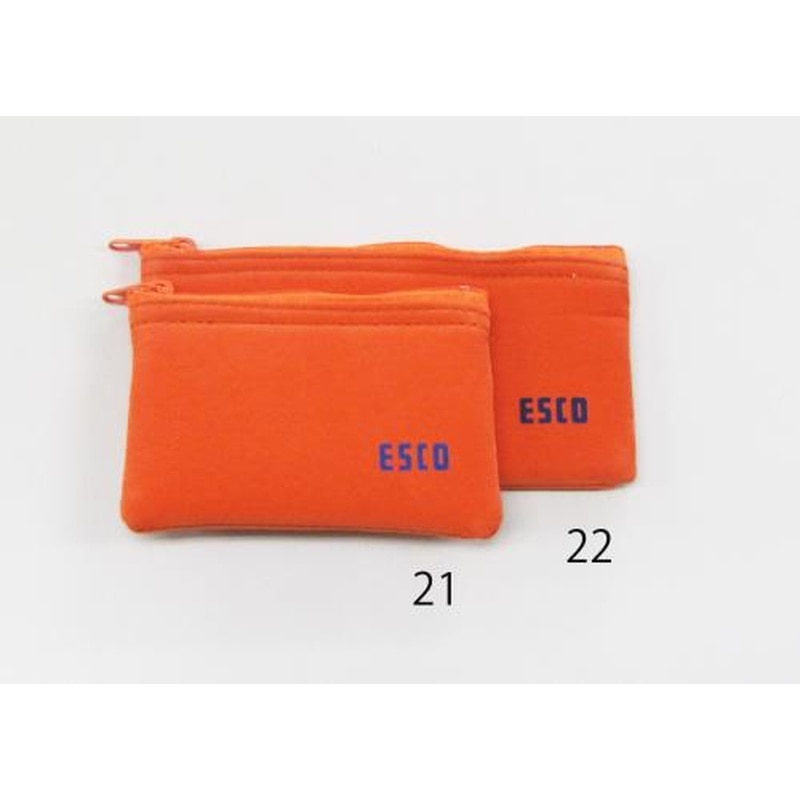 エスコ EA509AD-22 140x70mm小物袋(オレンジ) 1個(ご注文単位1個)【直送品】